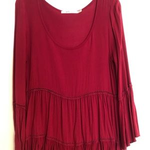 Red crimson peasant blouse